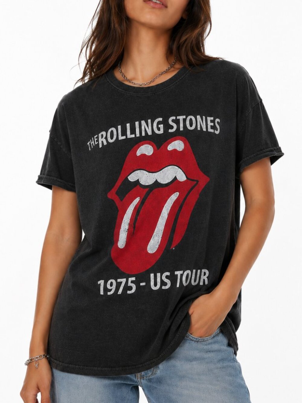 VINTAGE ROLLING STONES 1975 Tour Women's T-Shirt XL